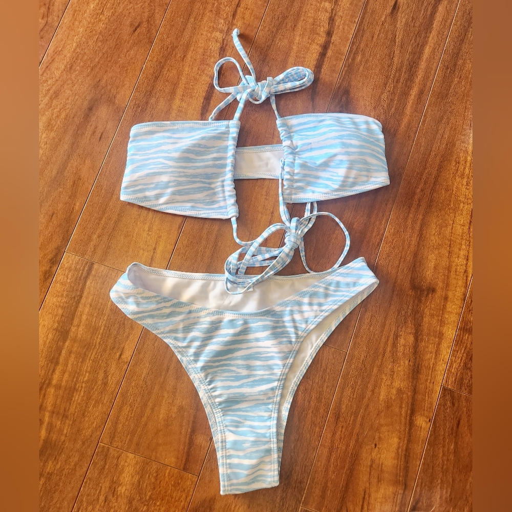 Criss Cross Halter Bikini Set